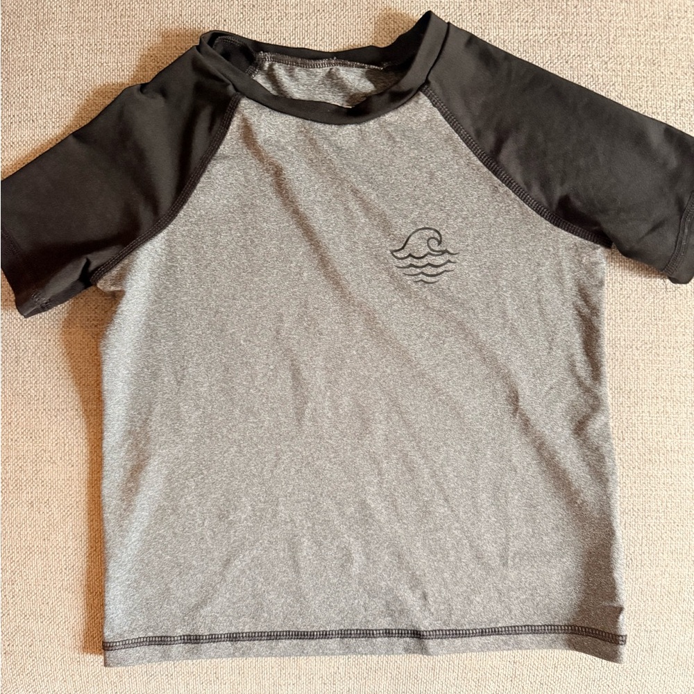 Boys Gray and Black Rash guard